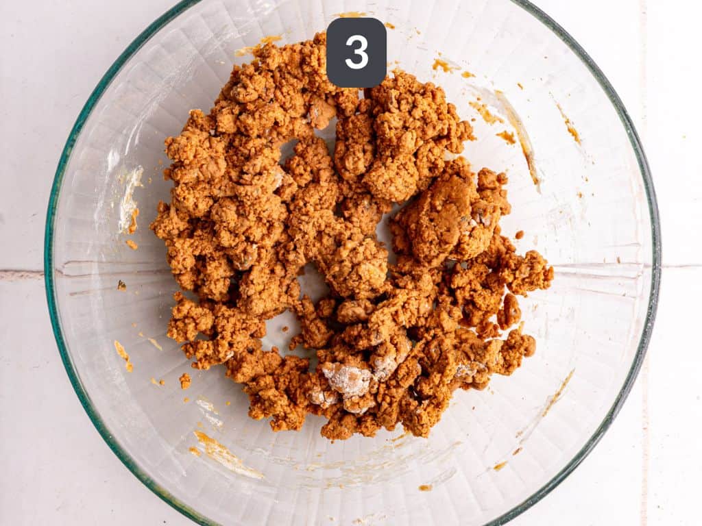 Seitan Chorizo Step 2 - mix in the wet ingredients.