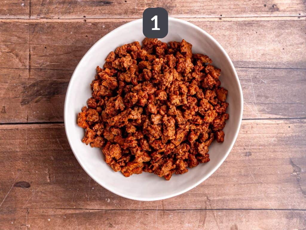 Vegan chorizo pasta step 1 - make the chorizo.