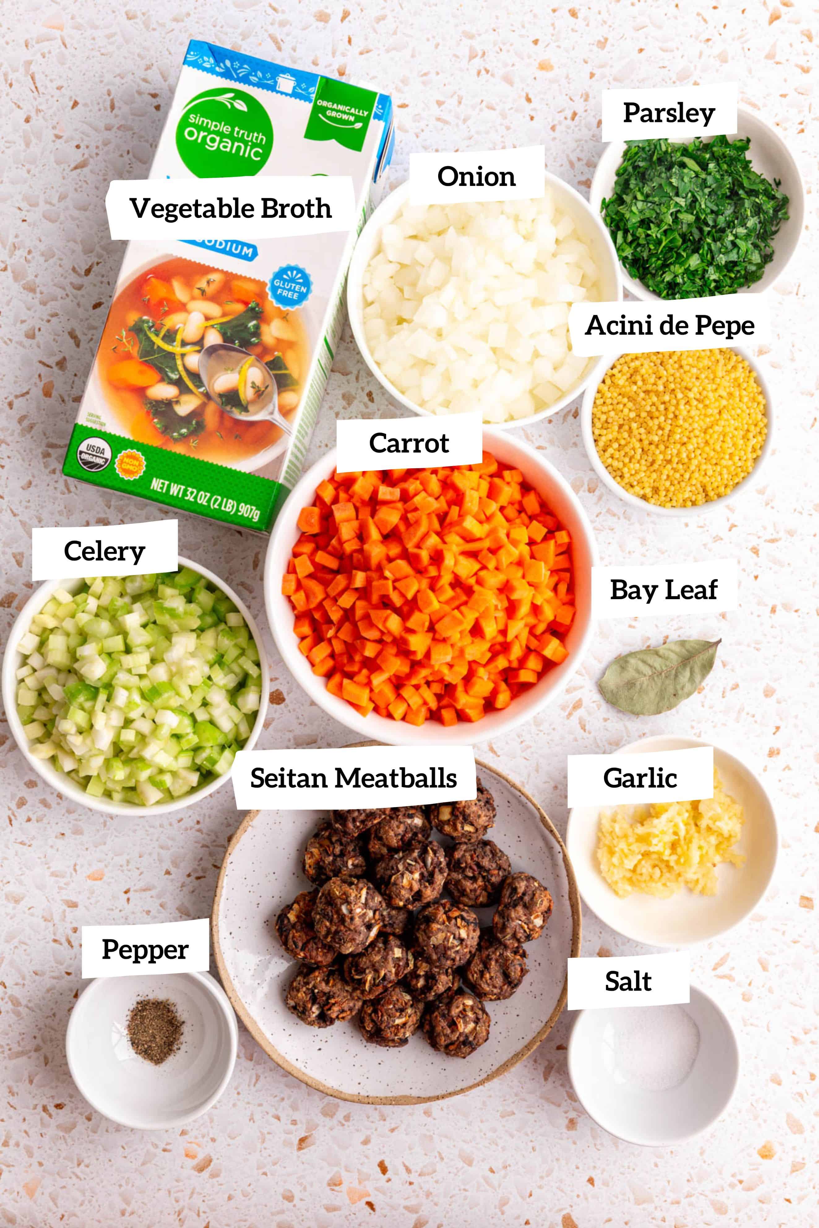 Vegan Italian Wedding Soup Ingredients