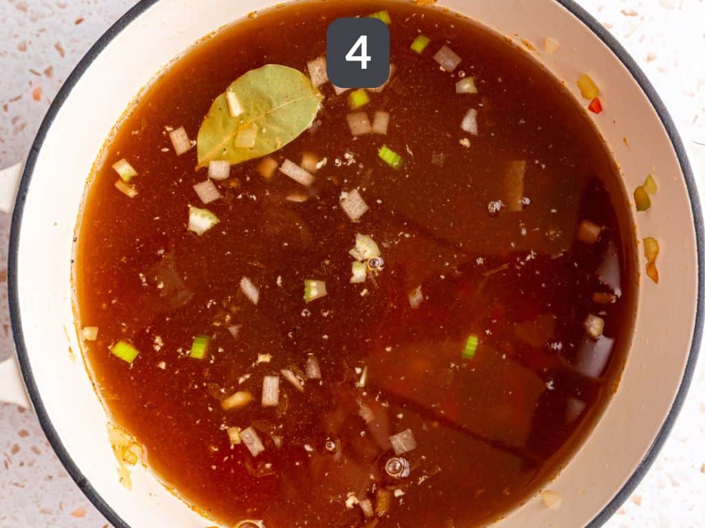 Vegan Italian Wedding Soup Step 4 - add the broth