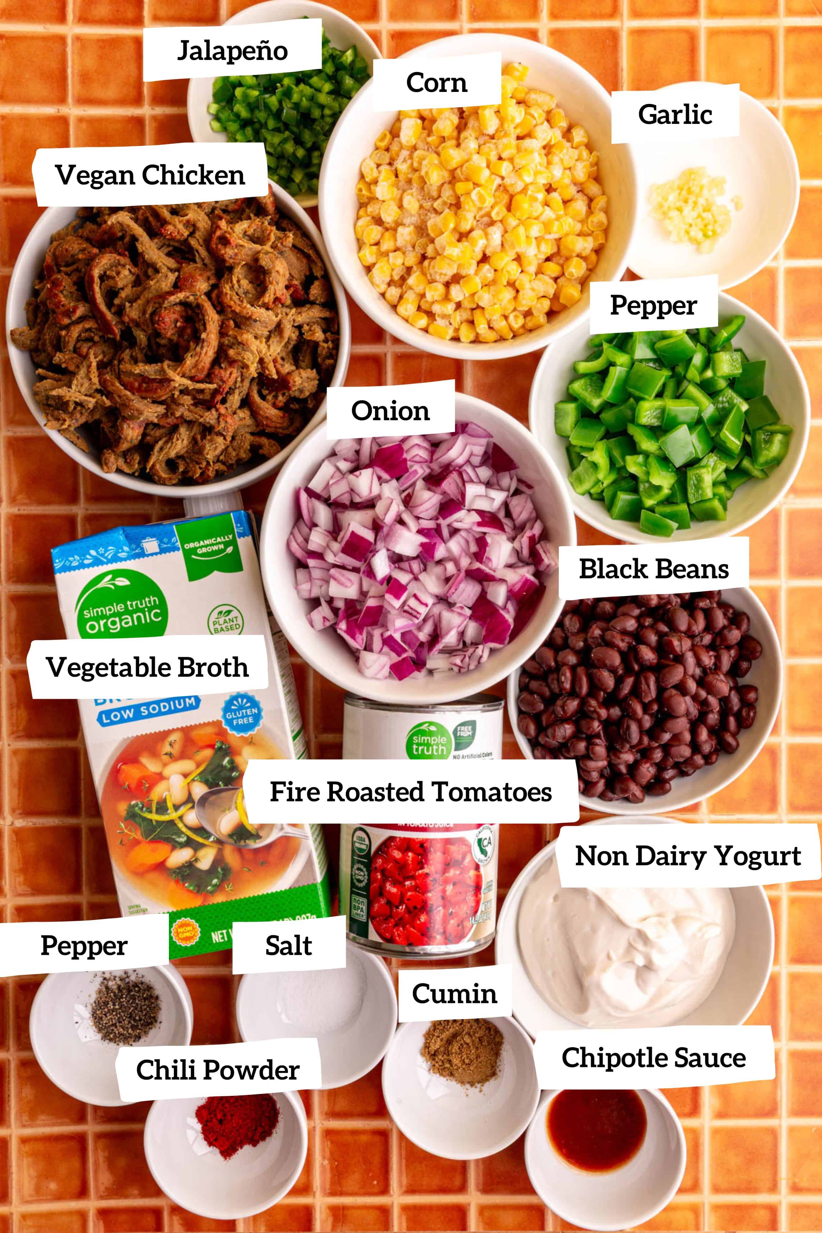 Vegan Southwest Soup Ingredients