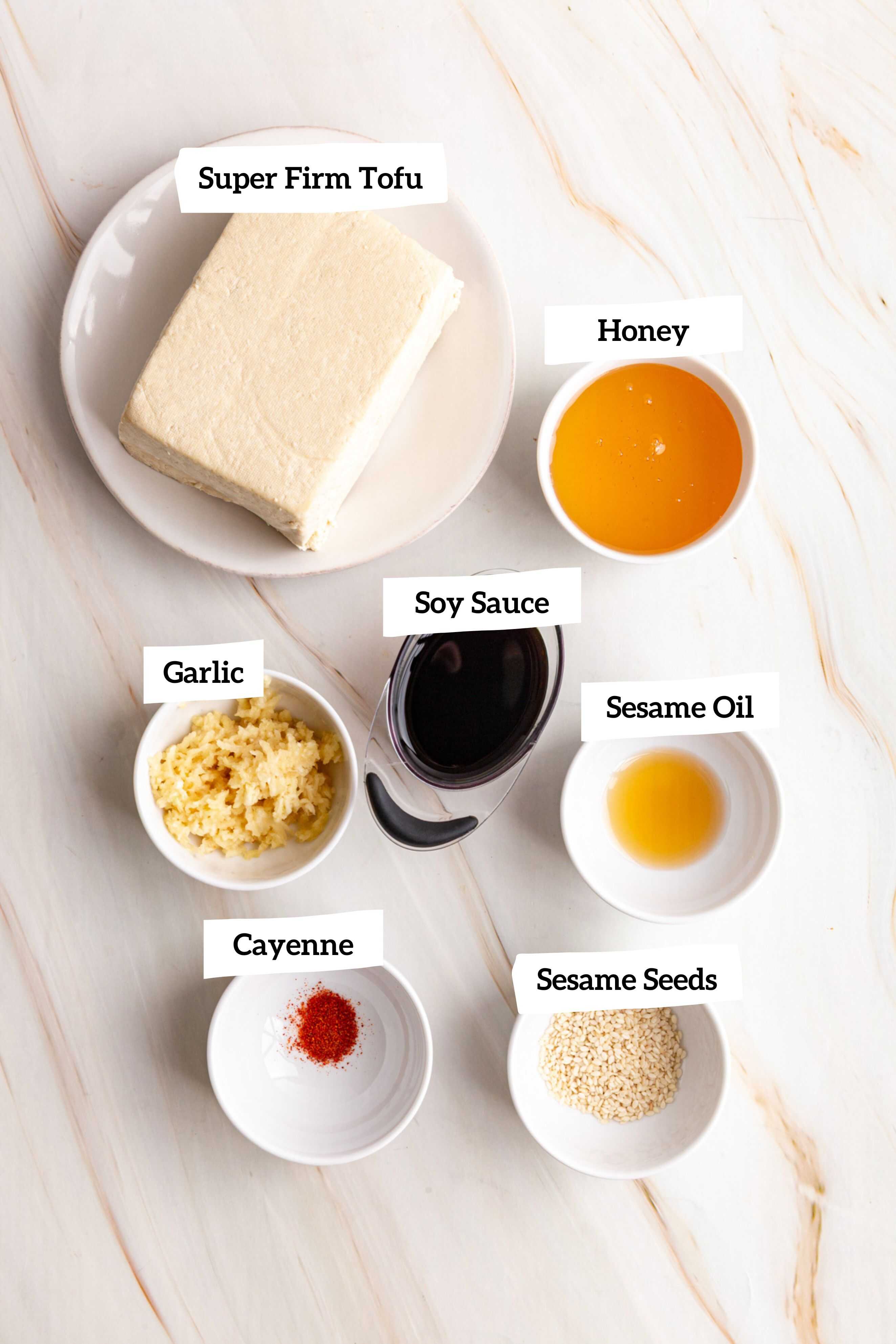Honey Soy Garlic Tofu Ingredients