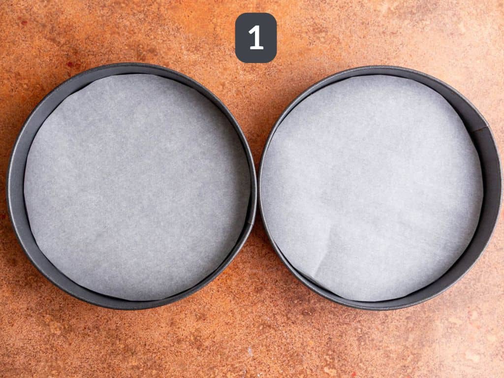 Vegan Carrot Cake Step 1 - line the pans