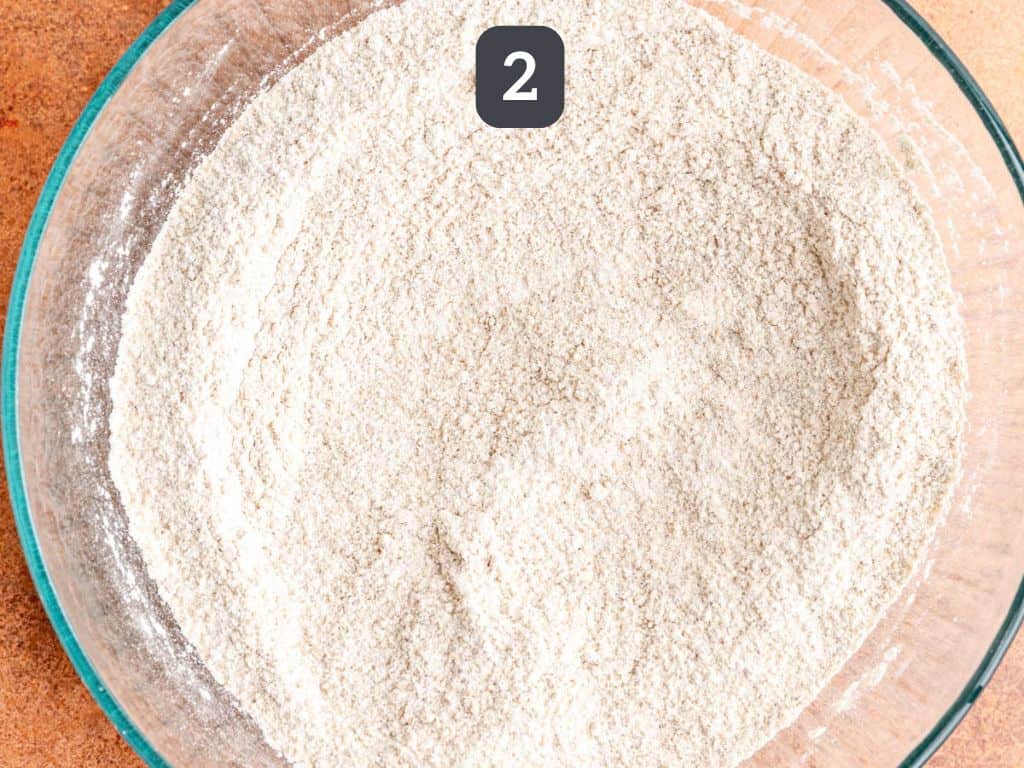 Vegan Carrot Cake Step 2 - mix the dry ingredients