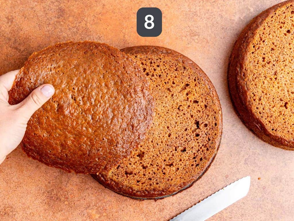 Vegan Carrot Cake Step 8 - level the cakes