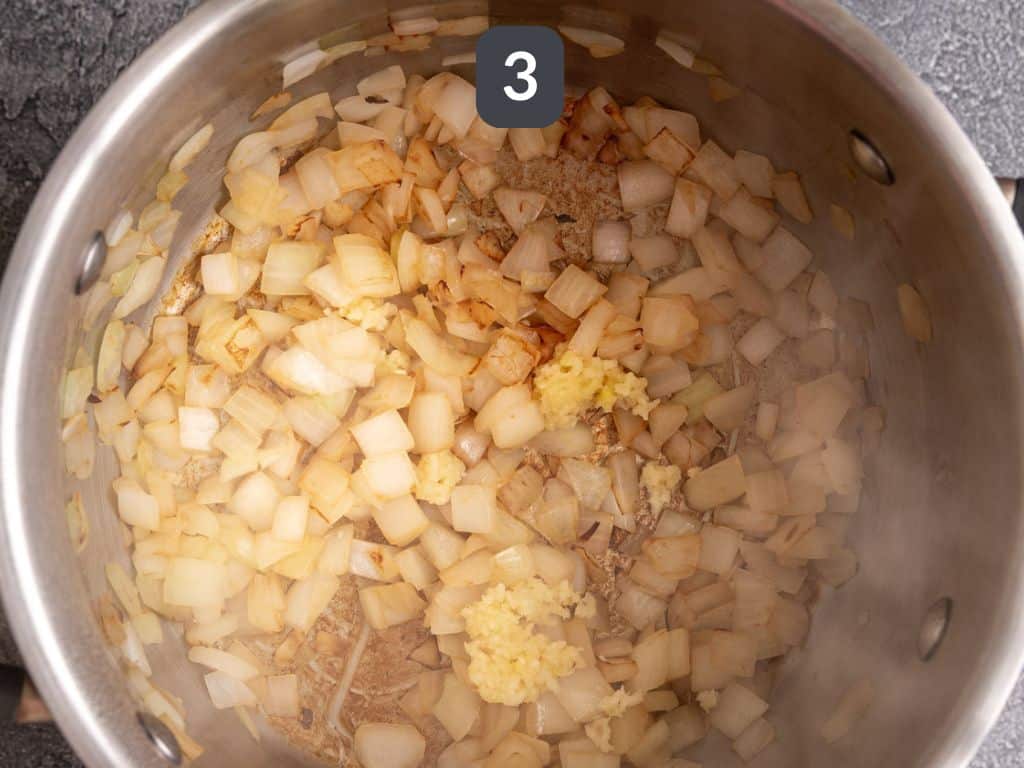 Vegan Chorizo Stew Step 3 - add the garlic.