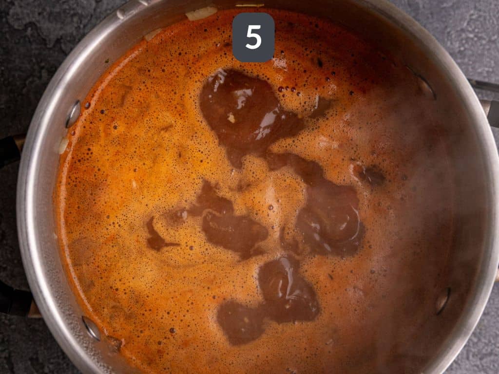 Vegan Chorizo Stew Step 5 - add the veggies and broth.