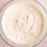 A bowl of Vegan Cream Cheese buttercream Frosting