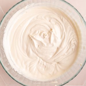 A bowl of Vegan Cream Cheese buttercream Frosting