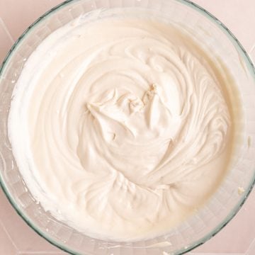 A bowl of Vegan Cream Cheese buttercream Frosting