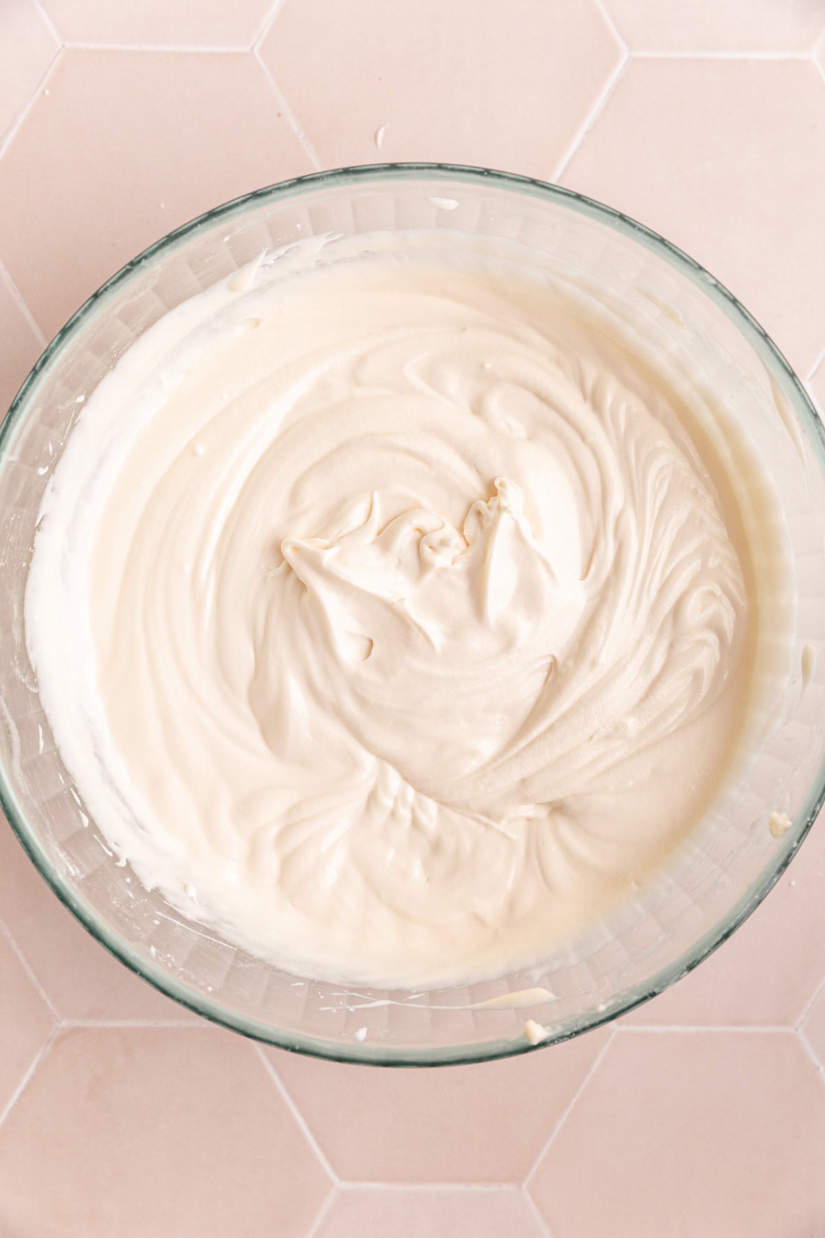 A bowl of Vegan Cream Cheese buttercream Frosting