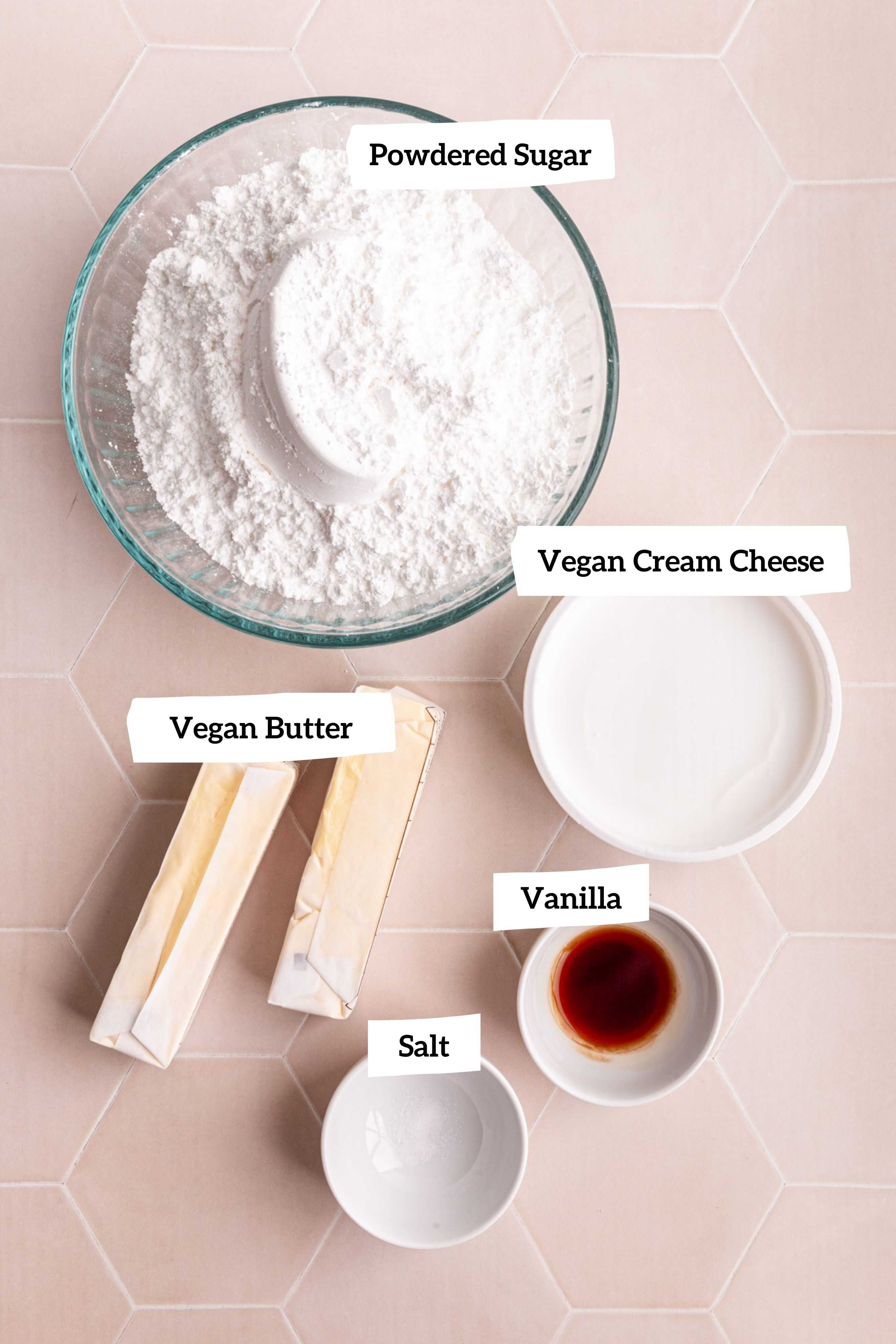 Vegan Cream Cheese Frosting Ingredients