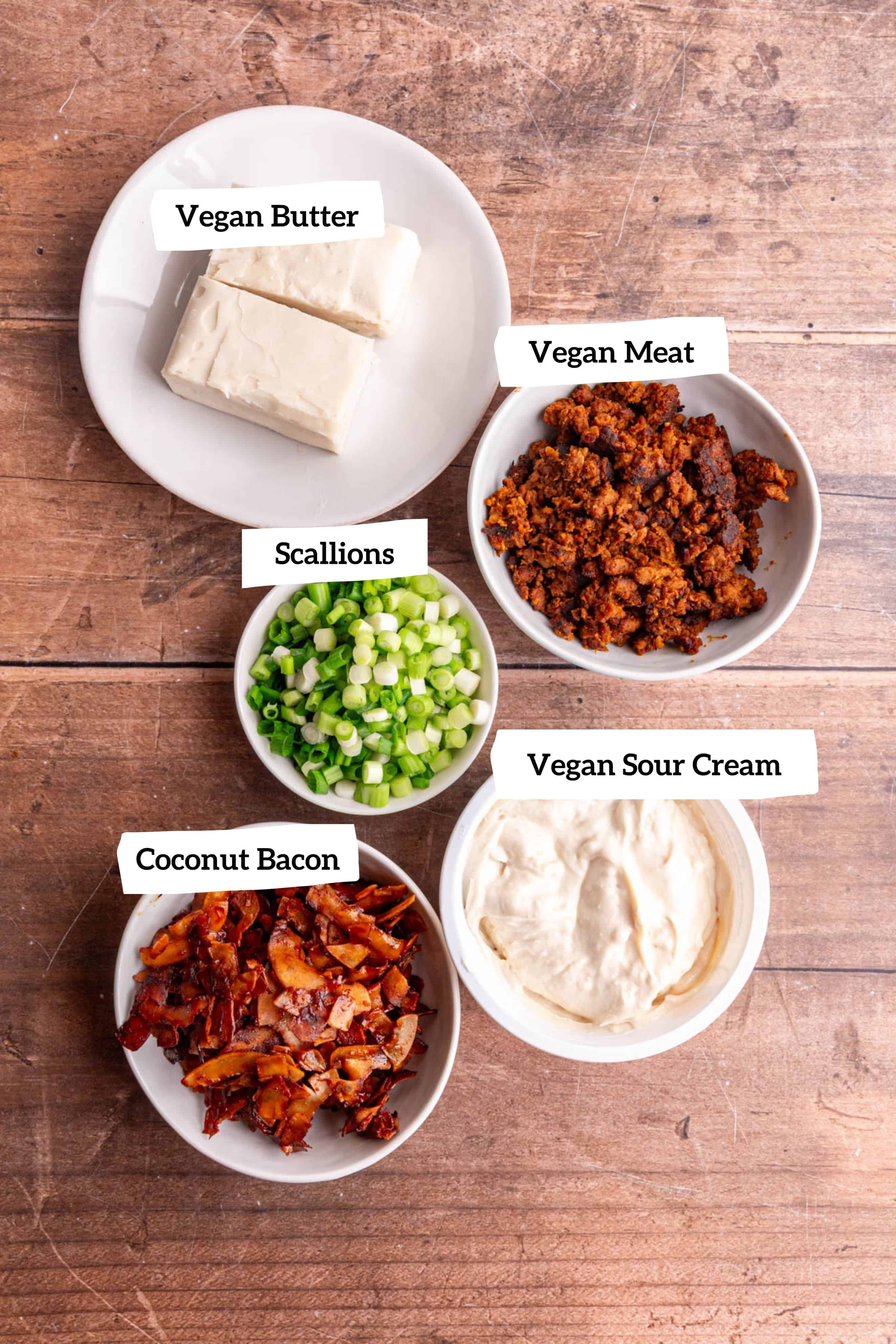 Vegan loaded baked potatoes topping ingredients