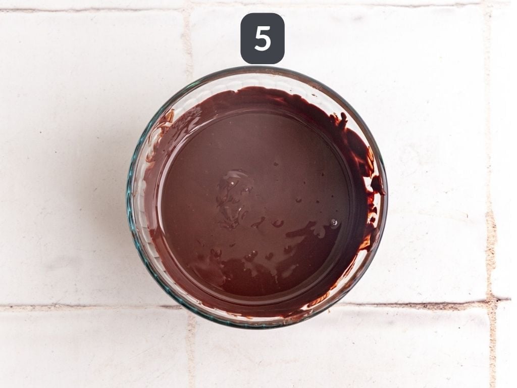 Vegan Reeses Caramel Big Cup Step 5 - melt the chocolate.