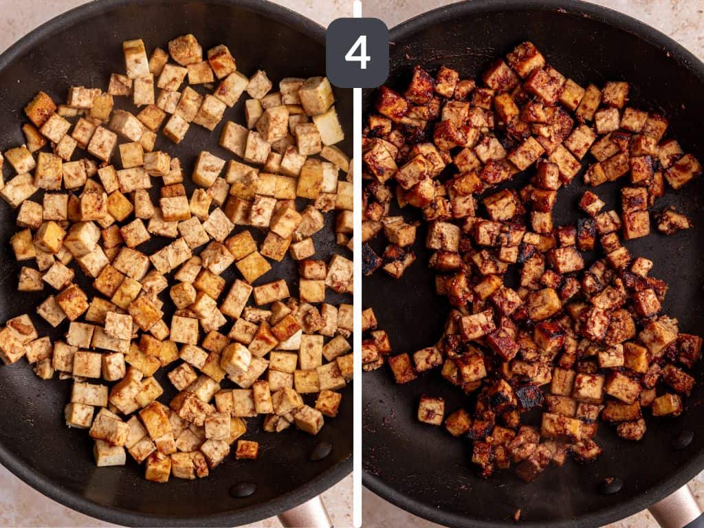 Cranberry Orange Tofu Step 4 - add the sauce in two batches