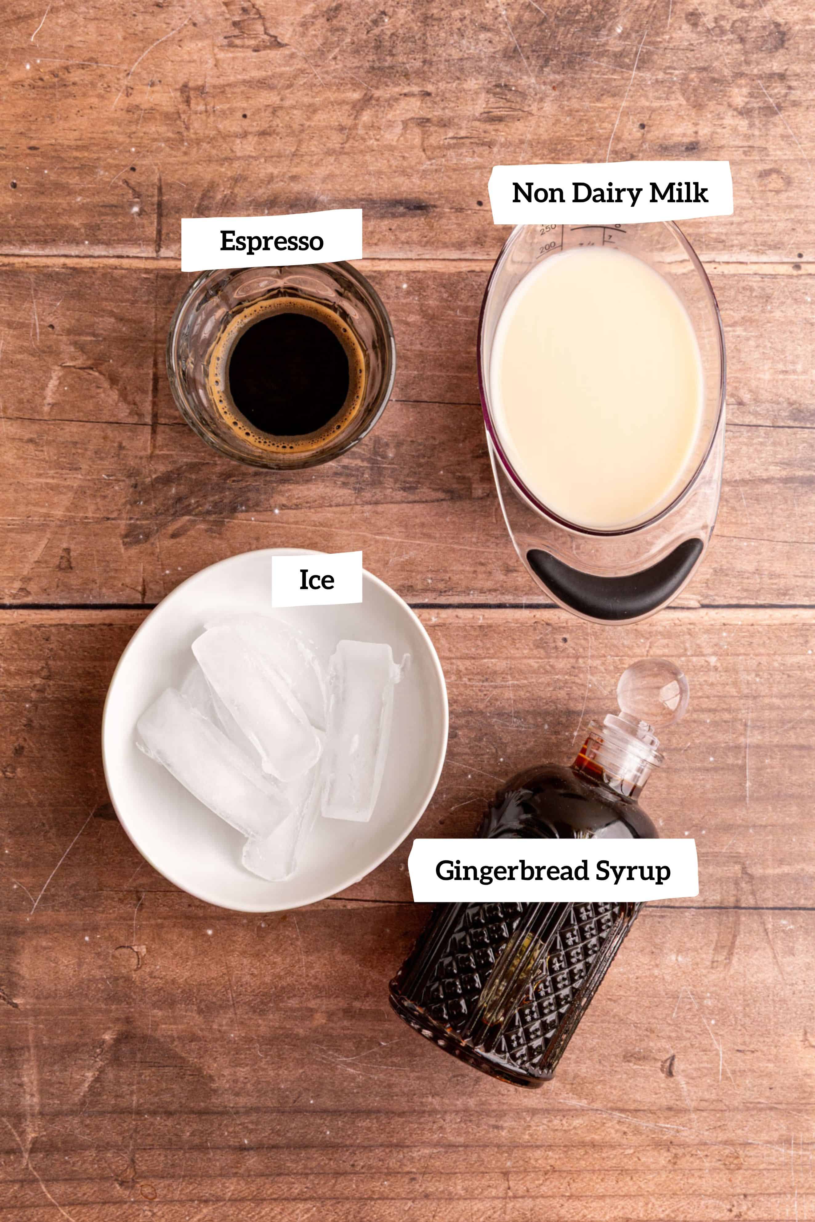 Vegan Gingerbread Latte Ingredients
