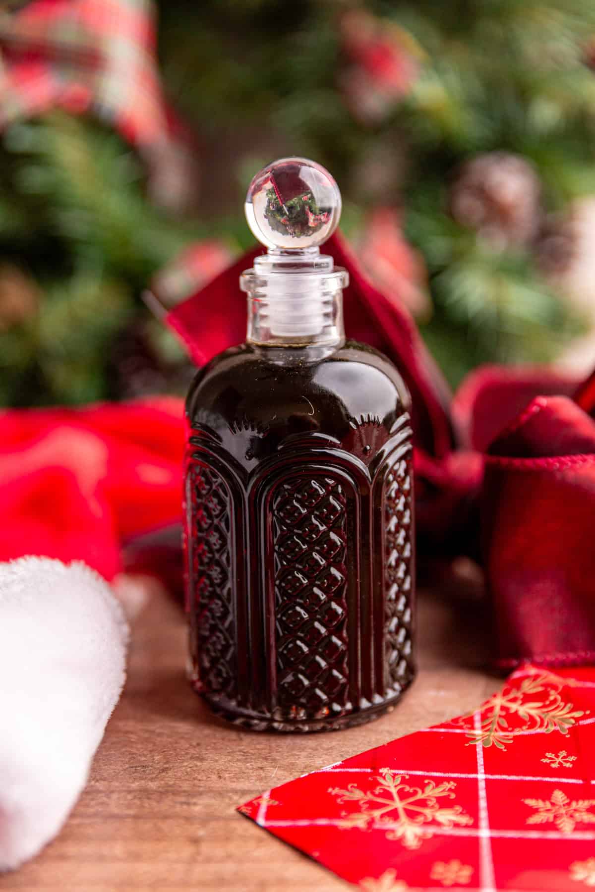 A bottle of gingerbread latte syrup.