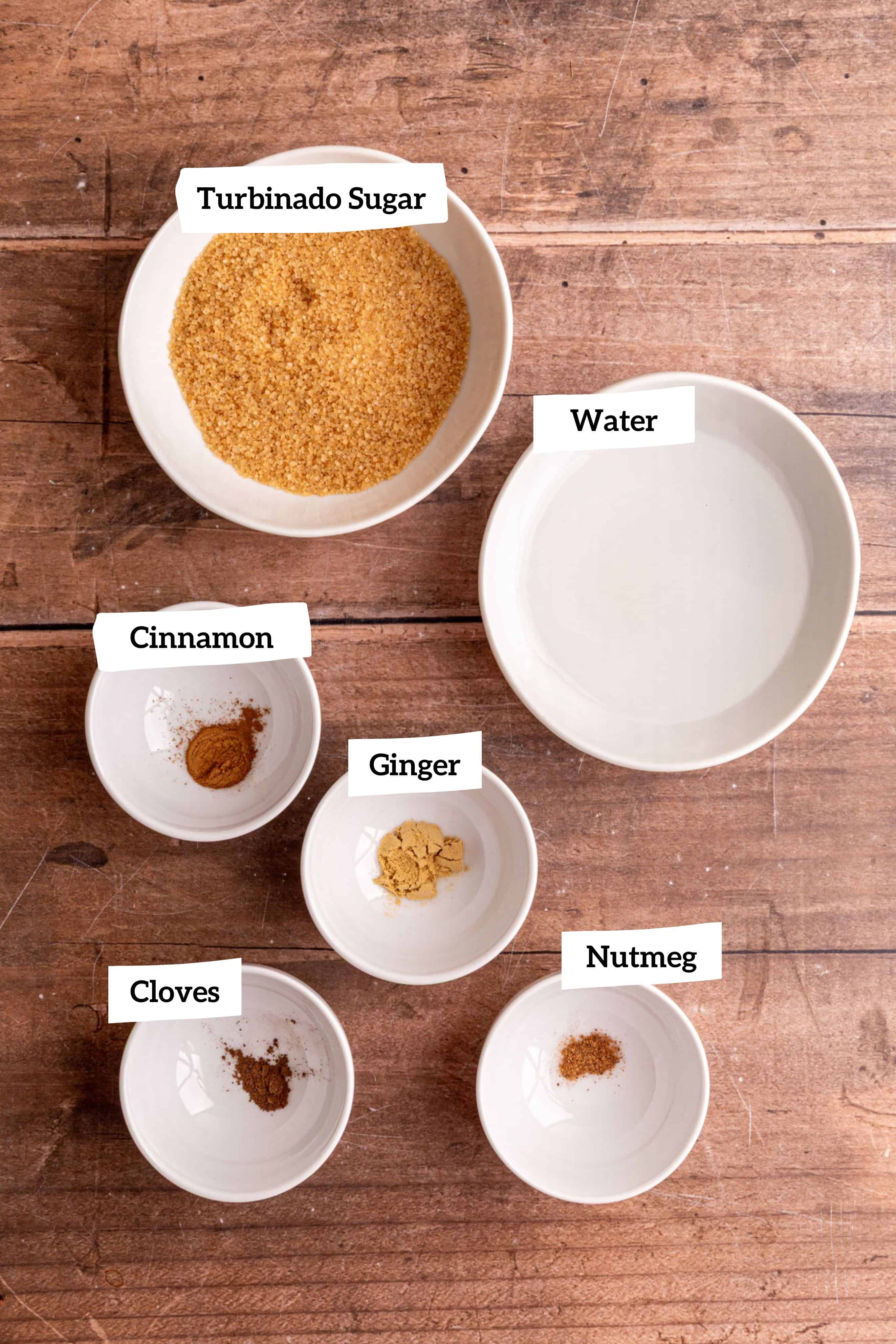 Gingerbread mocktail sugar rim ingredients.