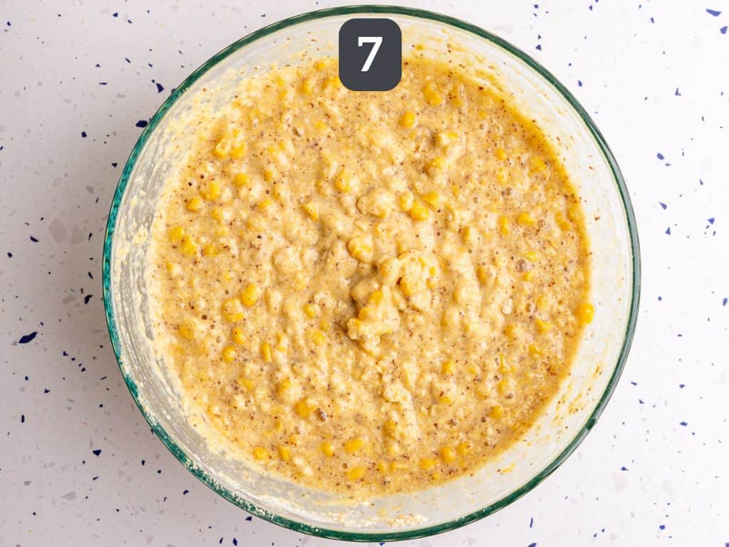 Vegan Cornbread Casserole Step 7 - mix in the dry ingredients