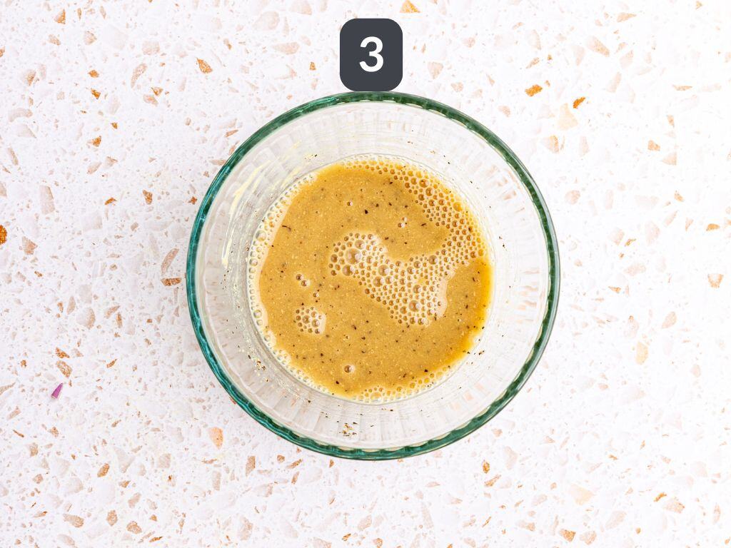 Vegan Roasted Sweet Potato Salad Step 3 - mix the dressing