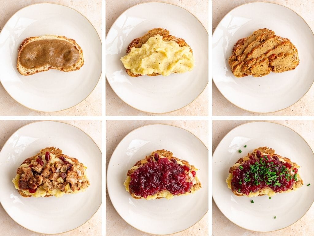 Vegan Thanksgiving Leftovers Sandwich Assembly