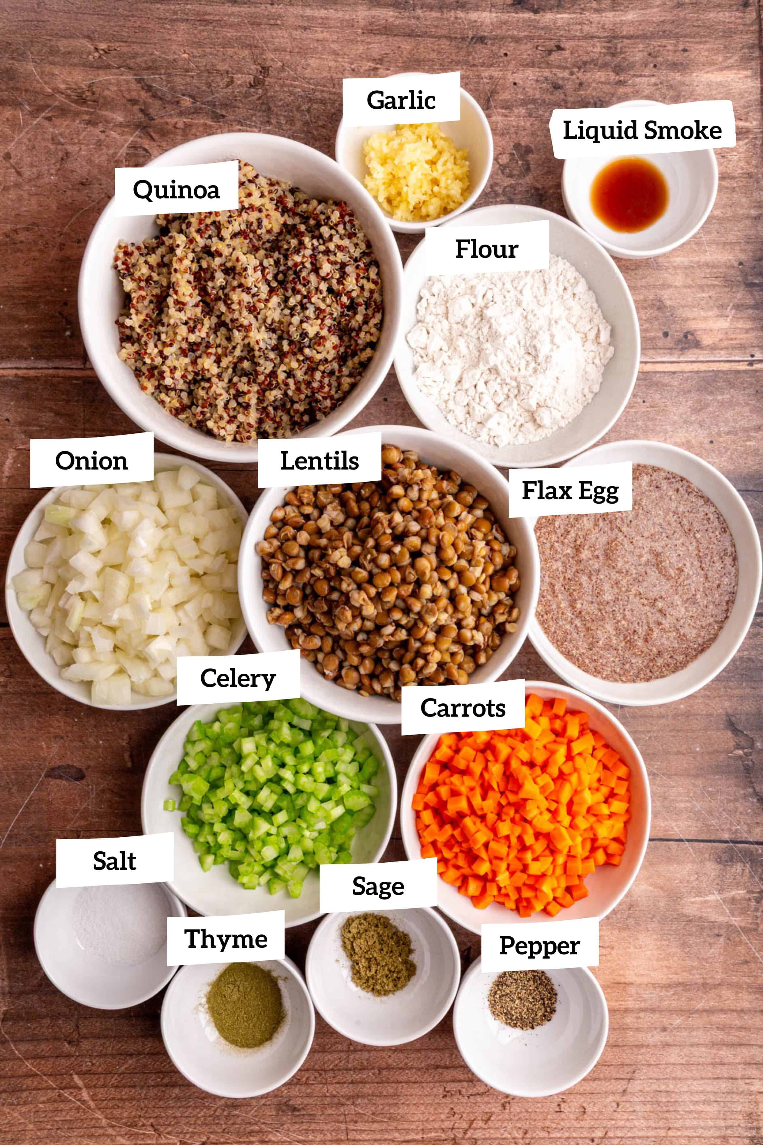 Lentil Quinoa Loaf Ingredients