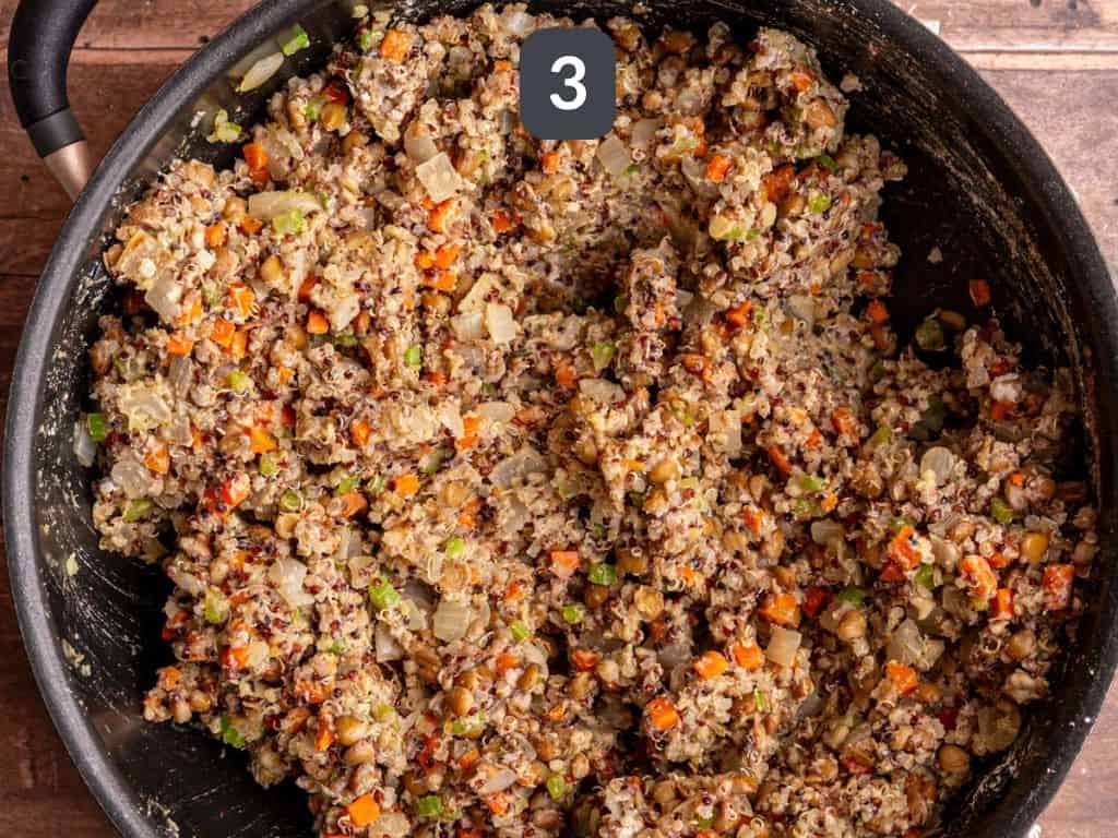 Lentil Quinoa Loaf Step 3 - stir in the remaining ingredients