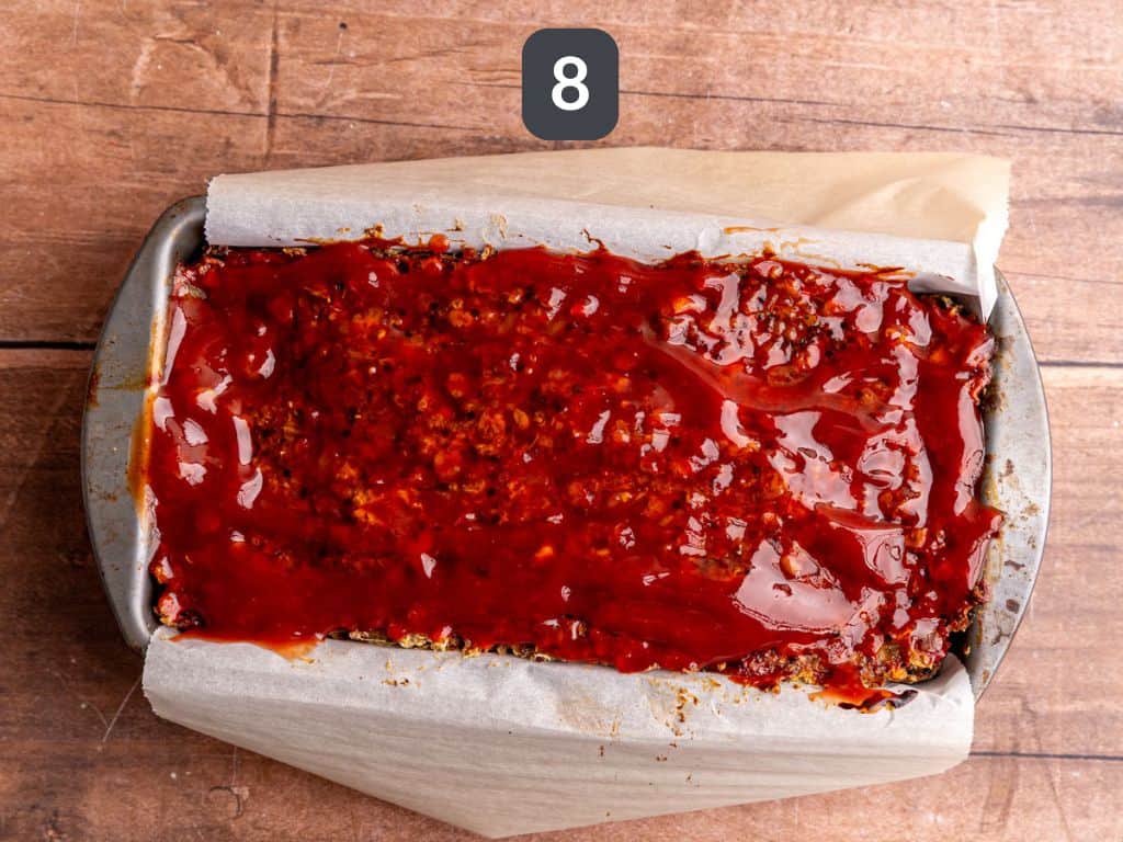 Lentil Quinoa Loaf Step 8 - glaze again, then serve