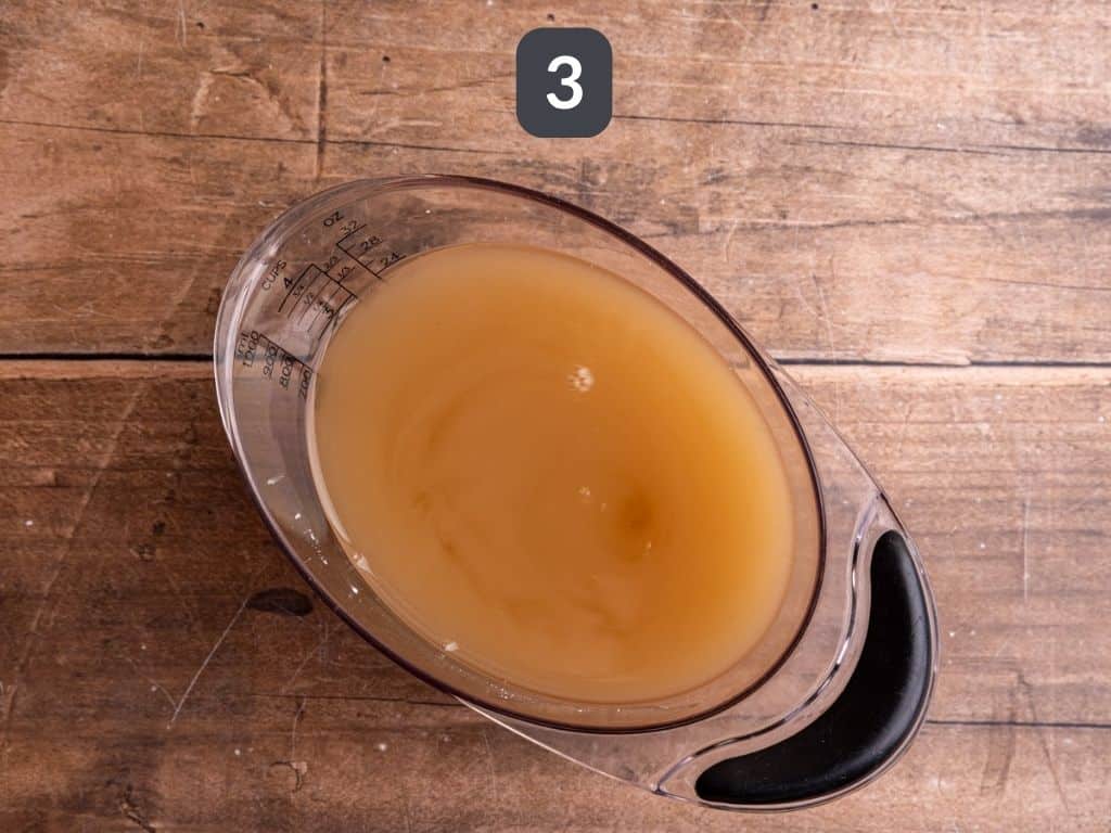 Vegan Pot Roast Step 3 - whisk the broth and cornstarch