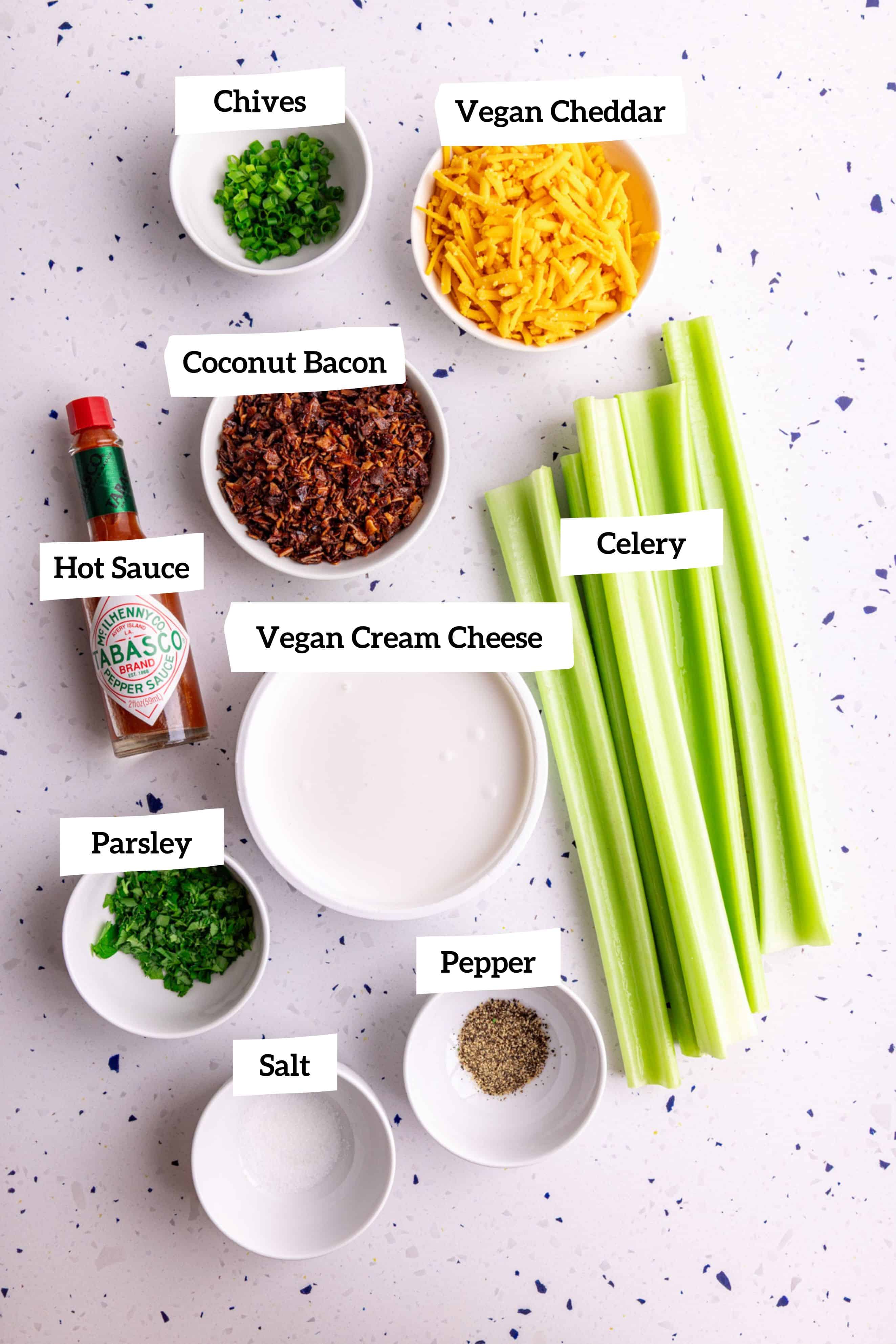 Vegan Stuffed Celery Ingredients
