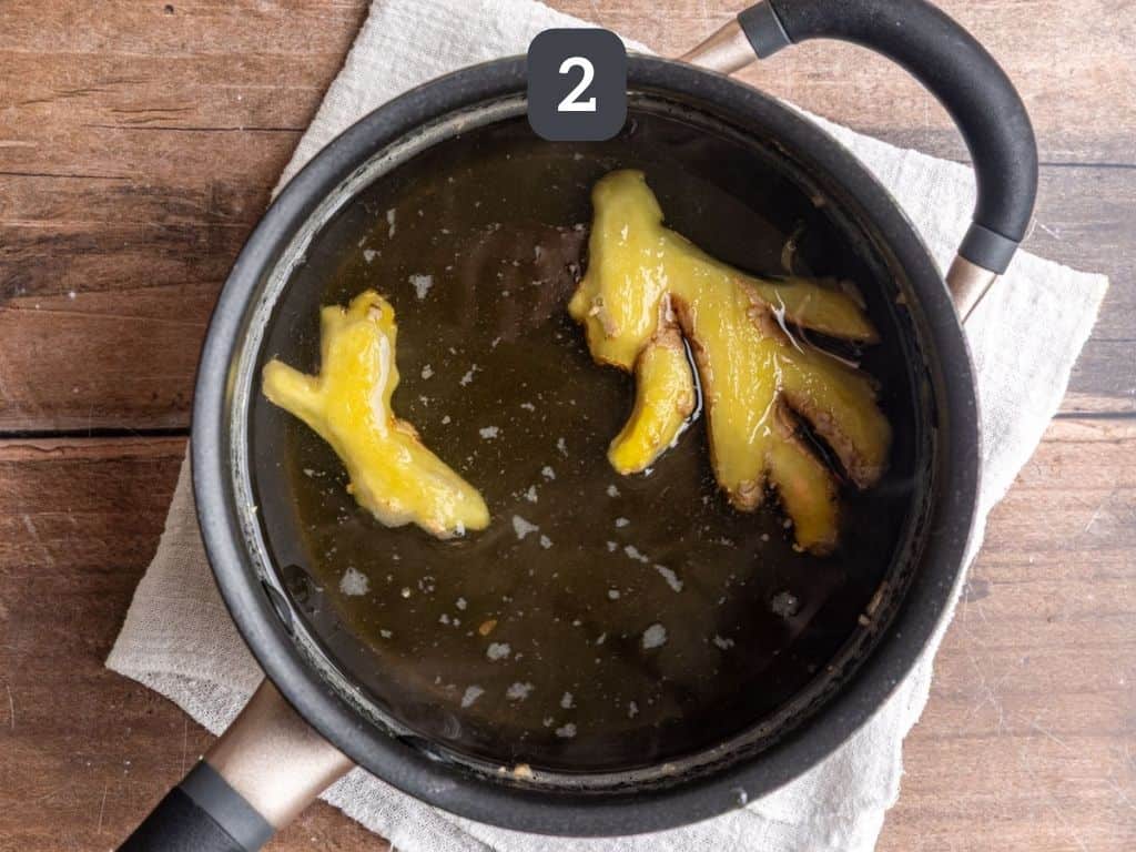 Lemon Ginger Syrup Step 2 - let cool completely.