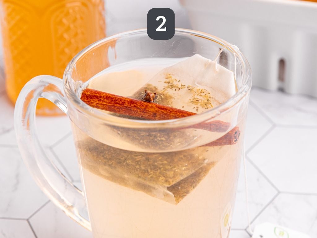 Lemon ginger tea step 2 - add any mix ins.