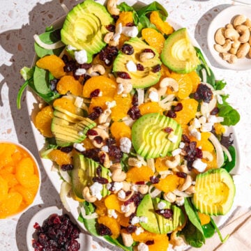 A platter of mandarin orange salad.
