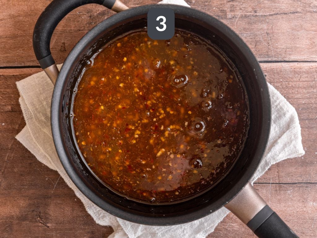 Sweet Chili Sauce Step 3 - let cool slightly.