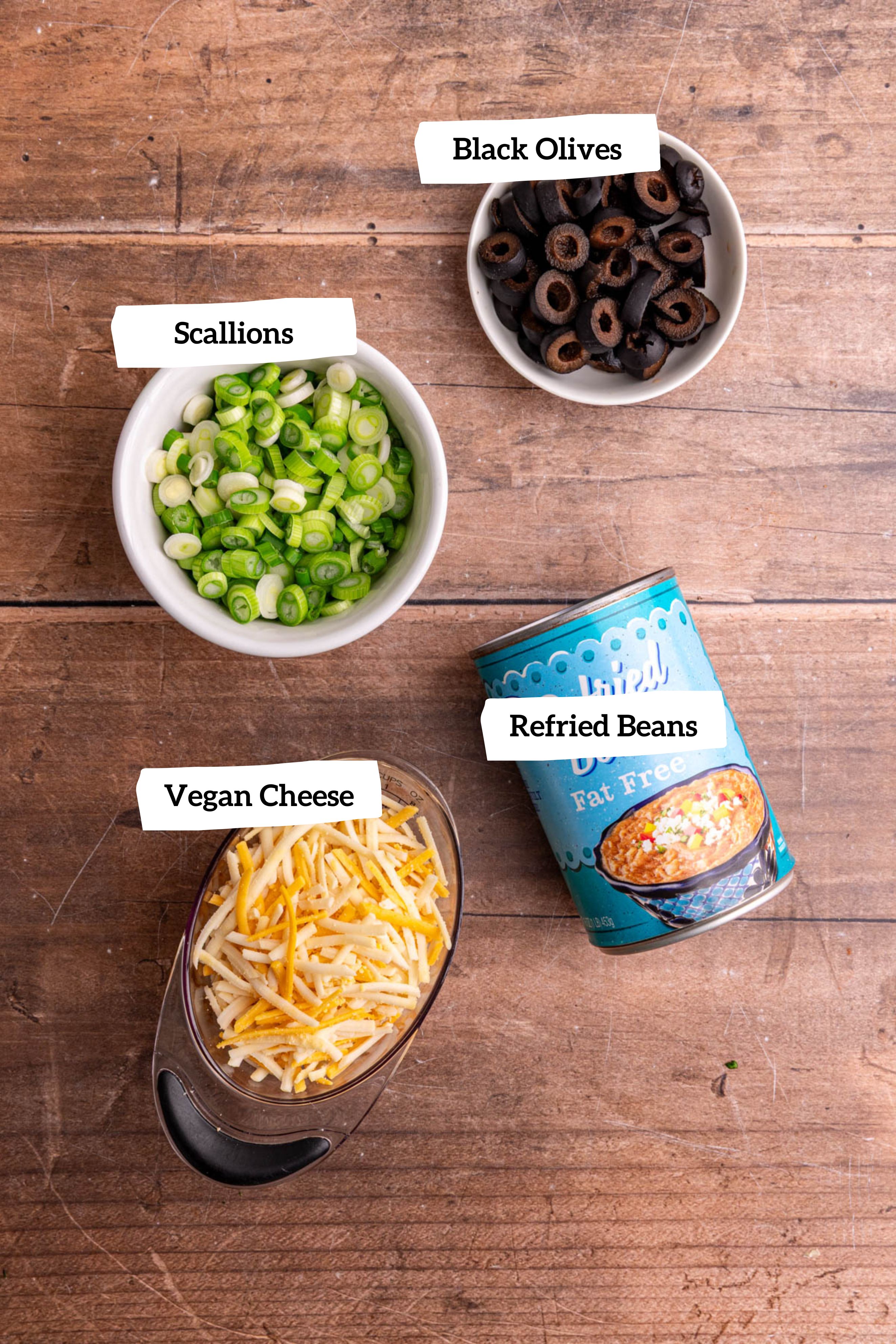 Vegan 7 Layer Dip ingredients