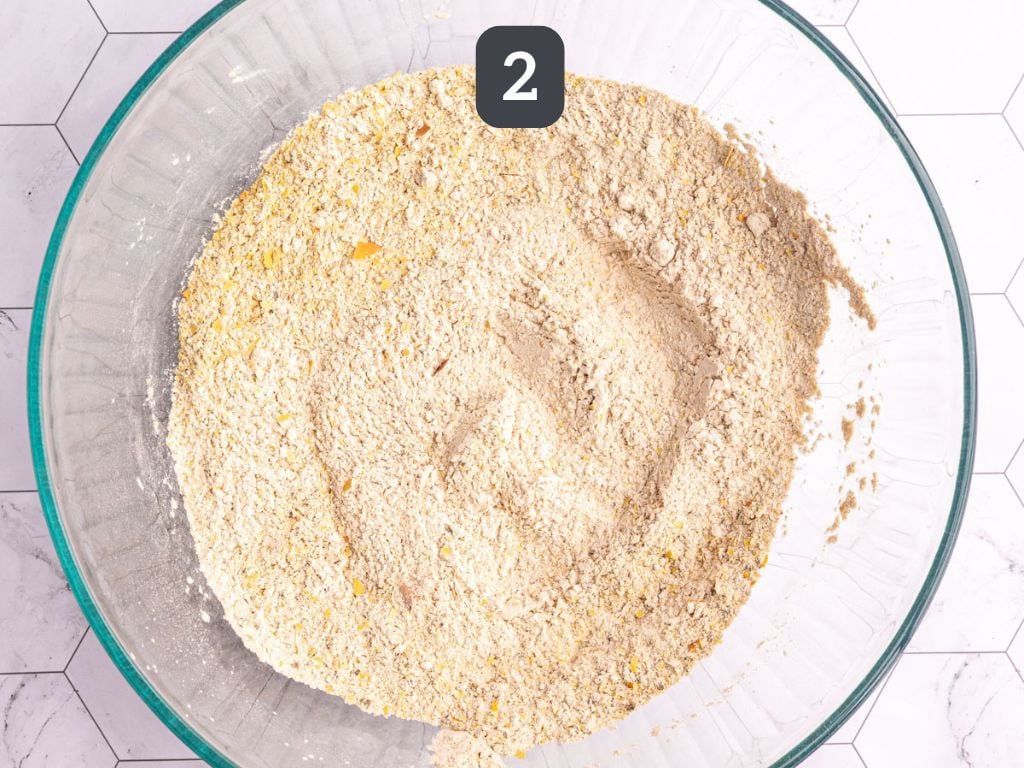 Vegan Buffalo Seitan Wings Step 2 - mix the dry seitan ingredients.