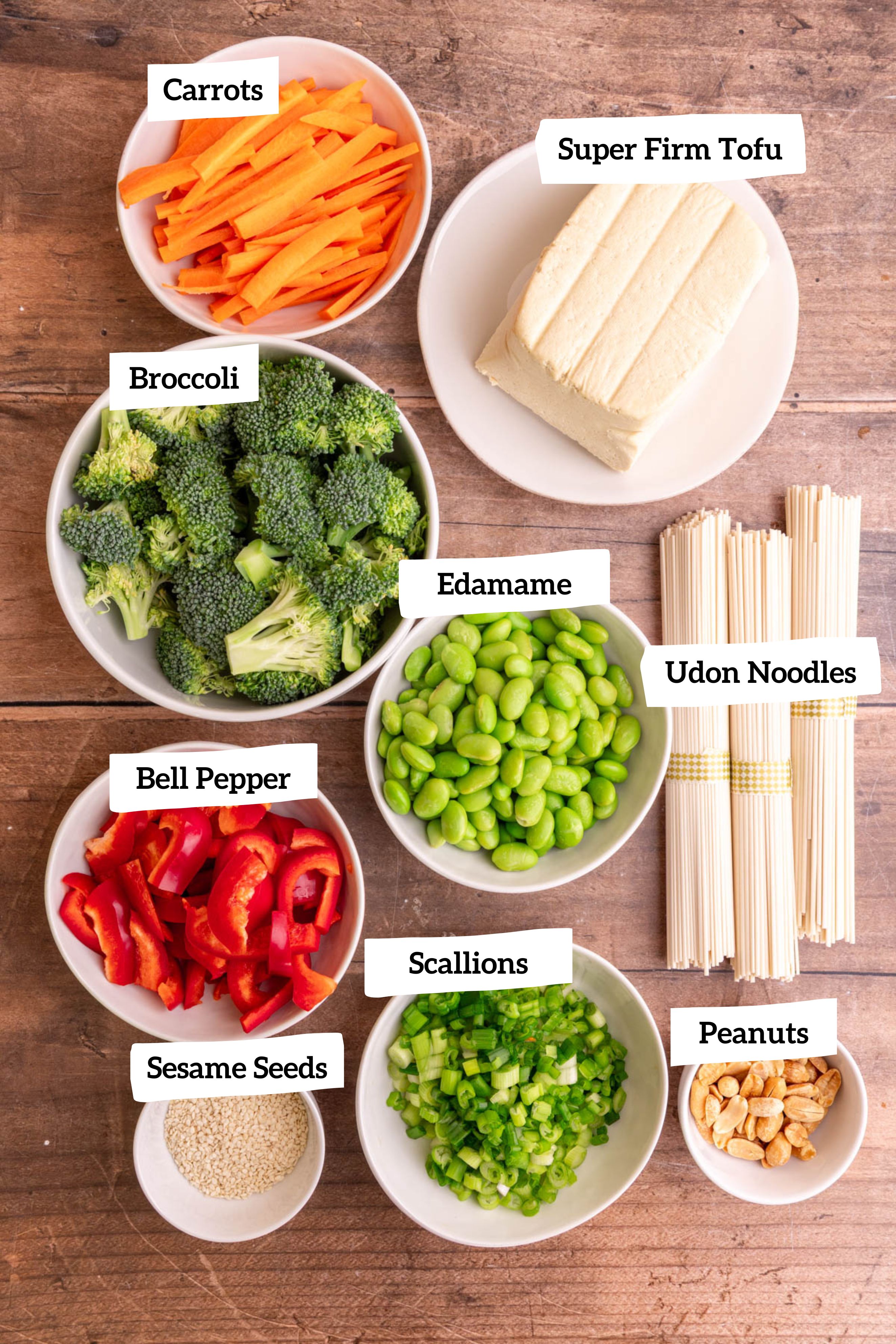Vegan satay noodles ingredients