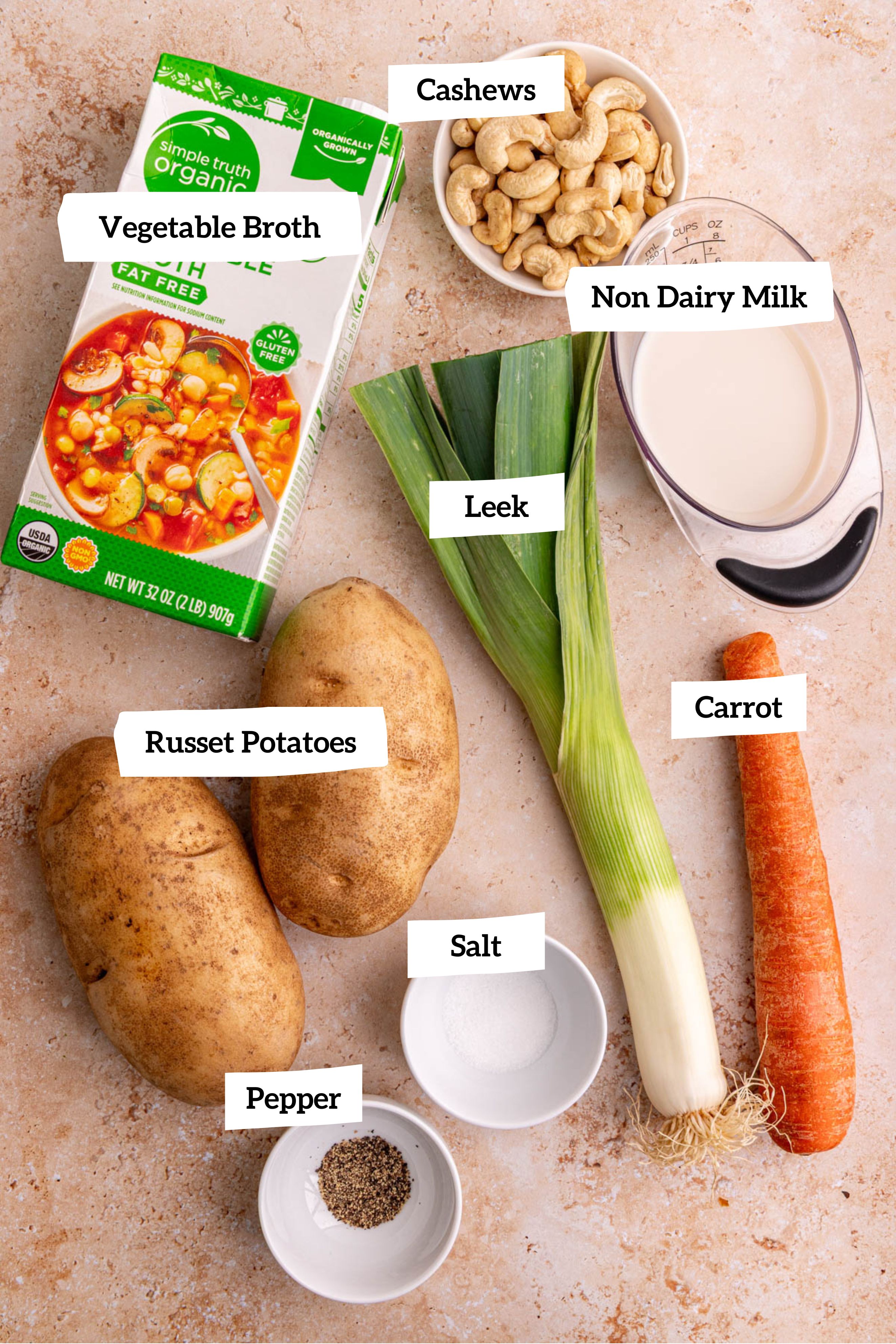 Vegan Potato Leek Soup Ingredients