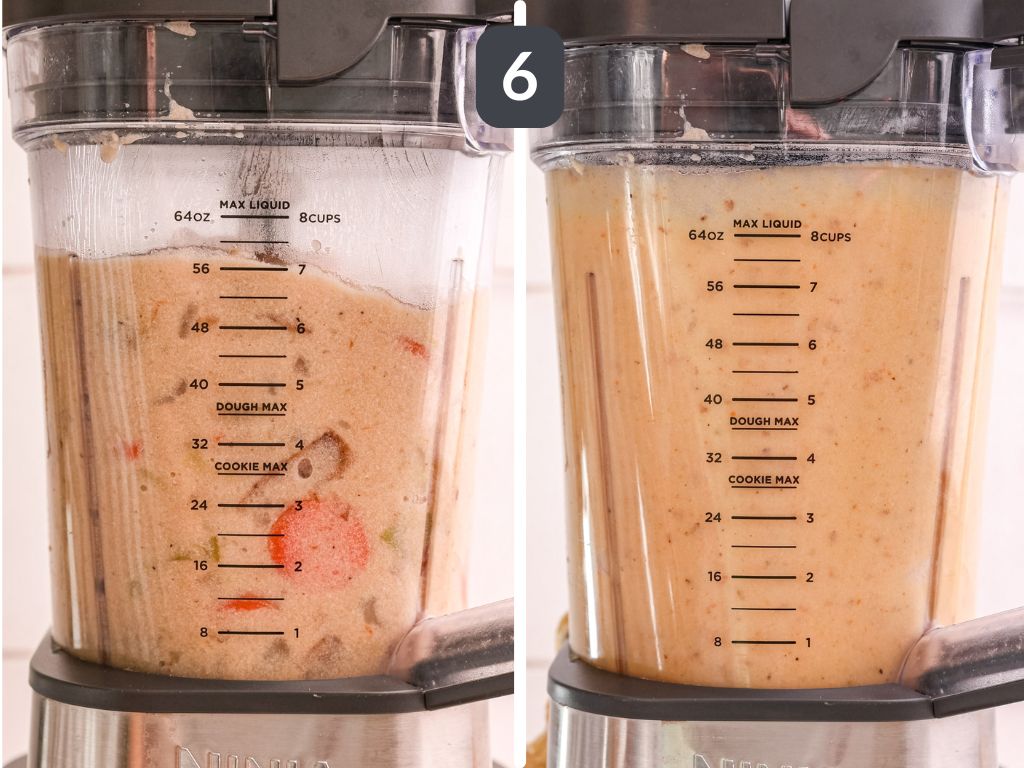 Vegan Potato Leek Soup Step 6 - blend the soup.