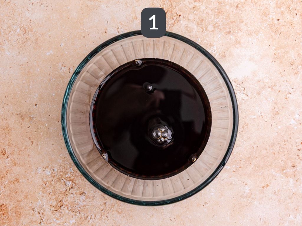 Vegan drunken noodles step 1 - whisk the sauce.