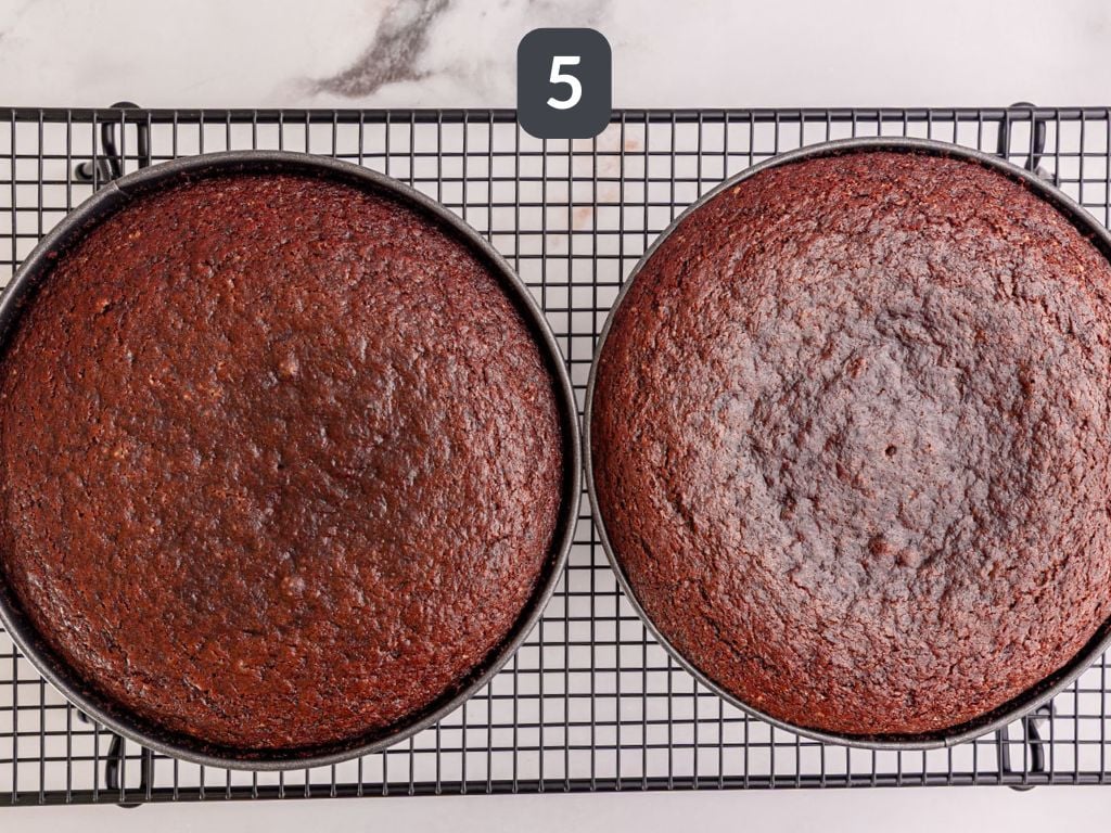 Vegan Red Velvet Cake step 5 - bake and cool.