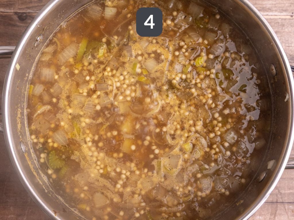 White Minestrone Step 4 - cook the couscous.