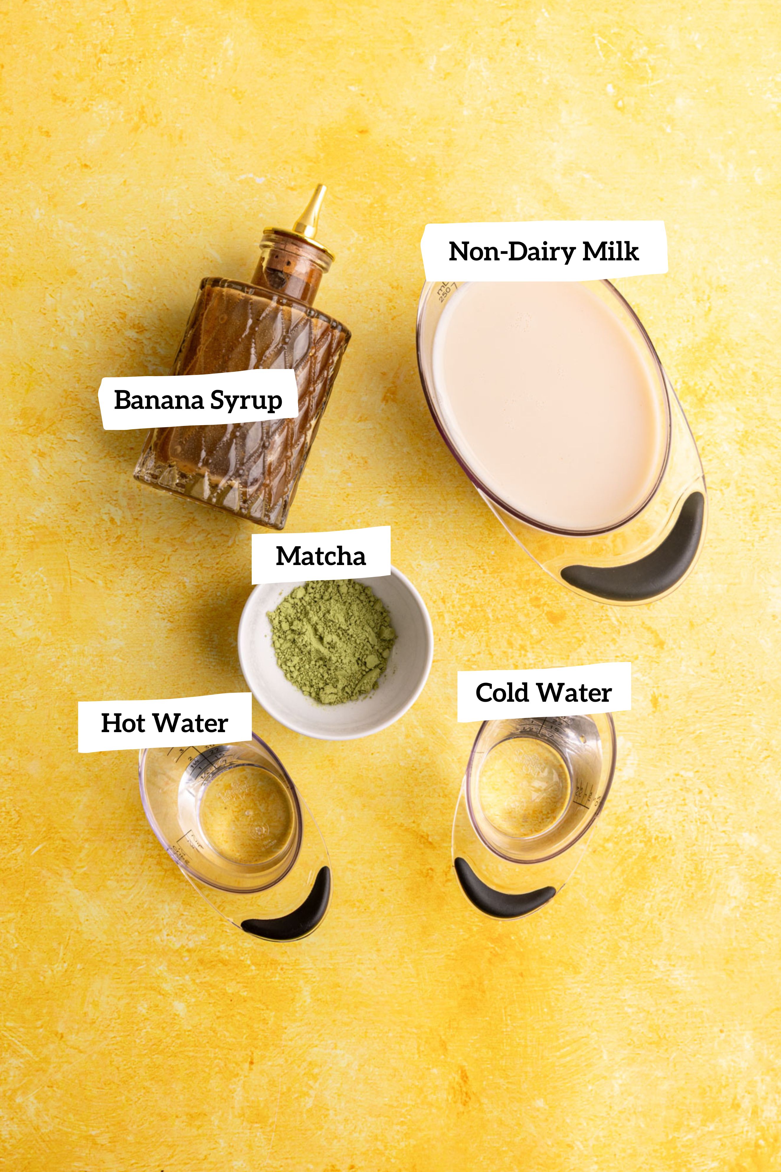 Banana cream matcha latte ingredients