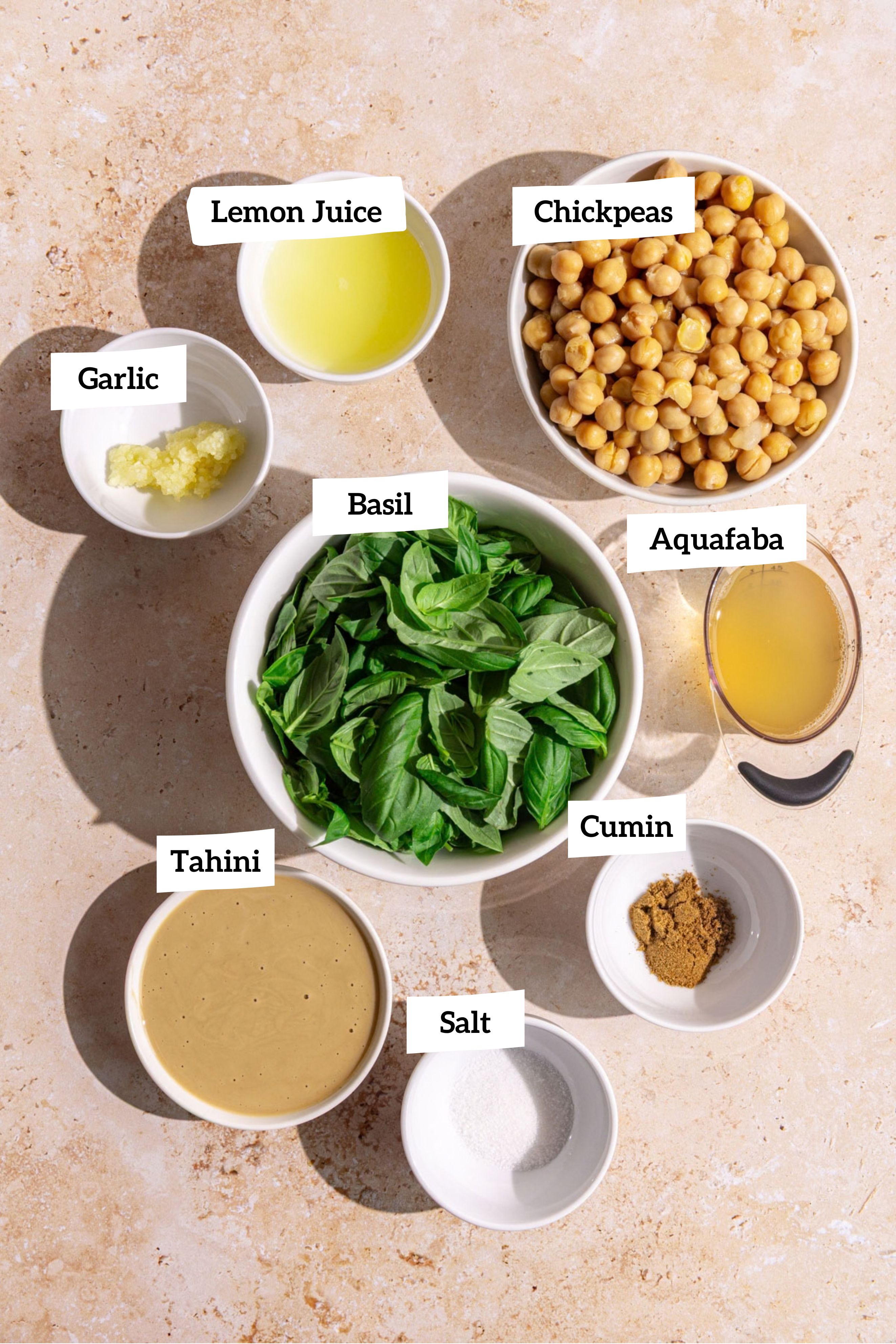 Basil Hummus Ingredients