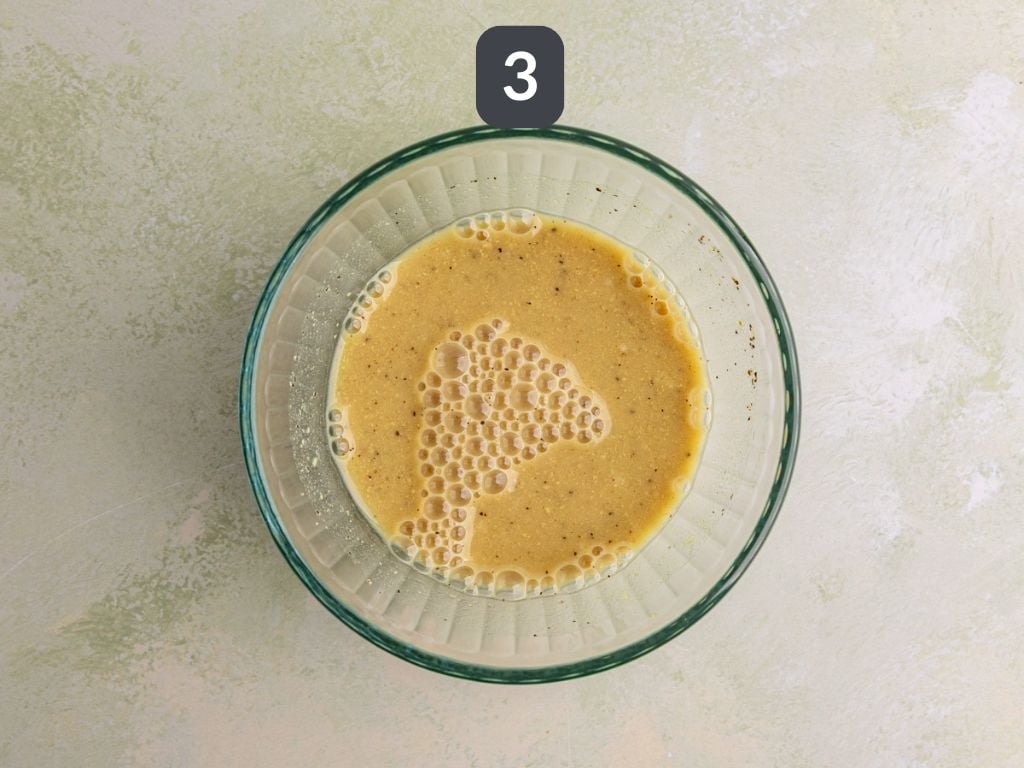 Vegan Nicoise salad step 3 - whisk the dressing.