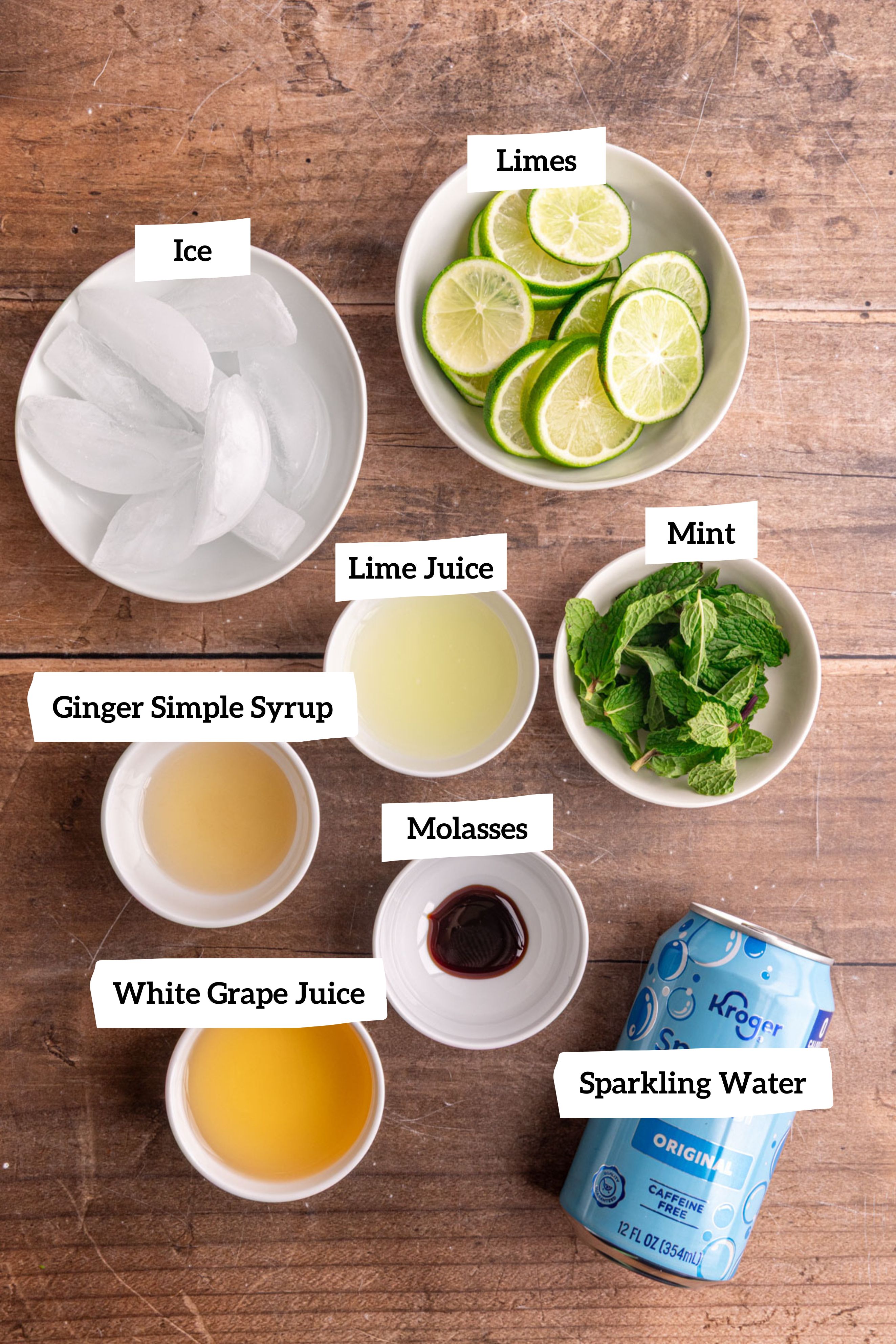 Ginger Mojito Mocktail Ingredients