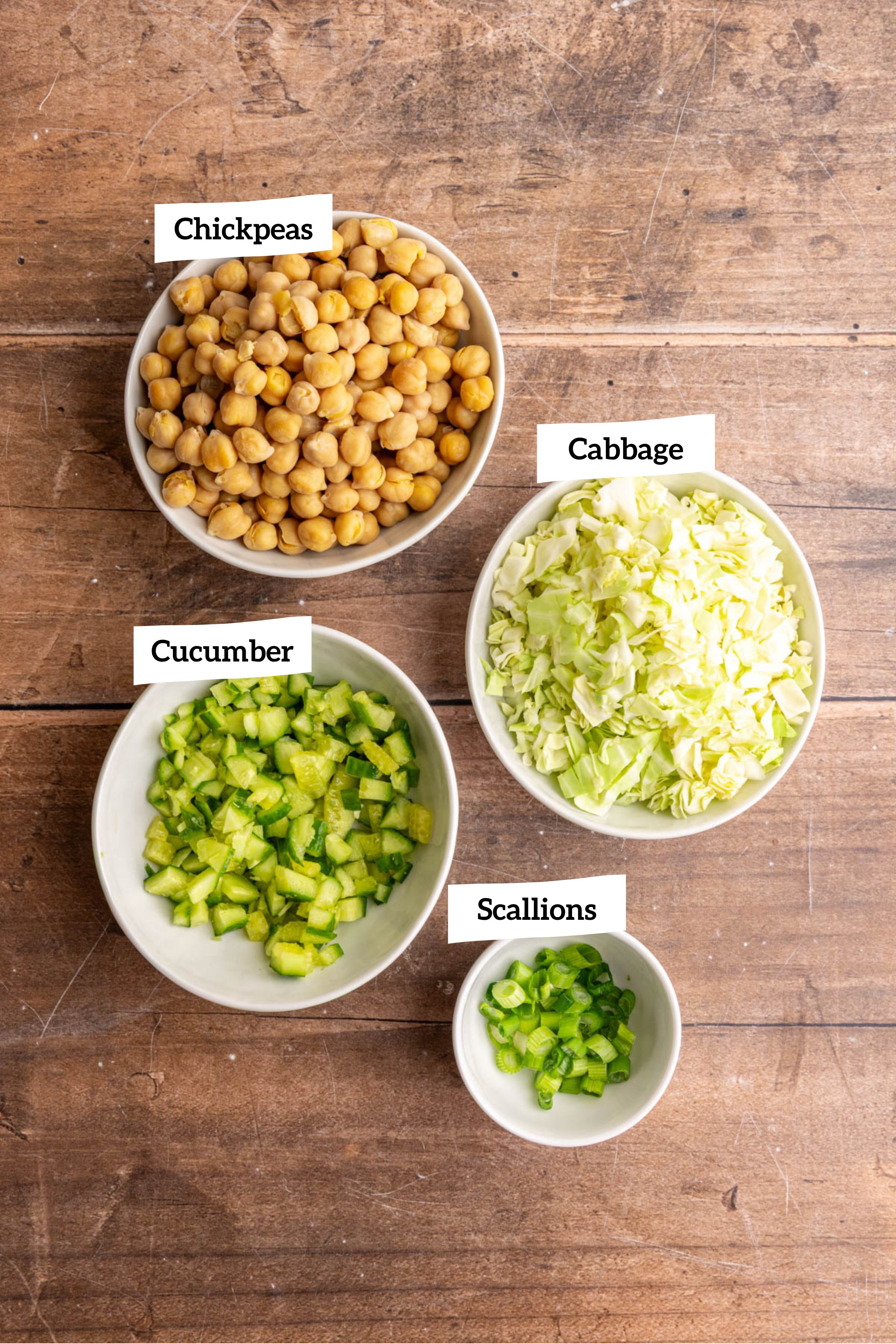 Green goddess chickpea salad ingredients