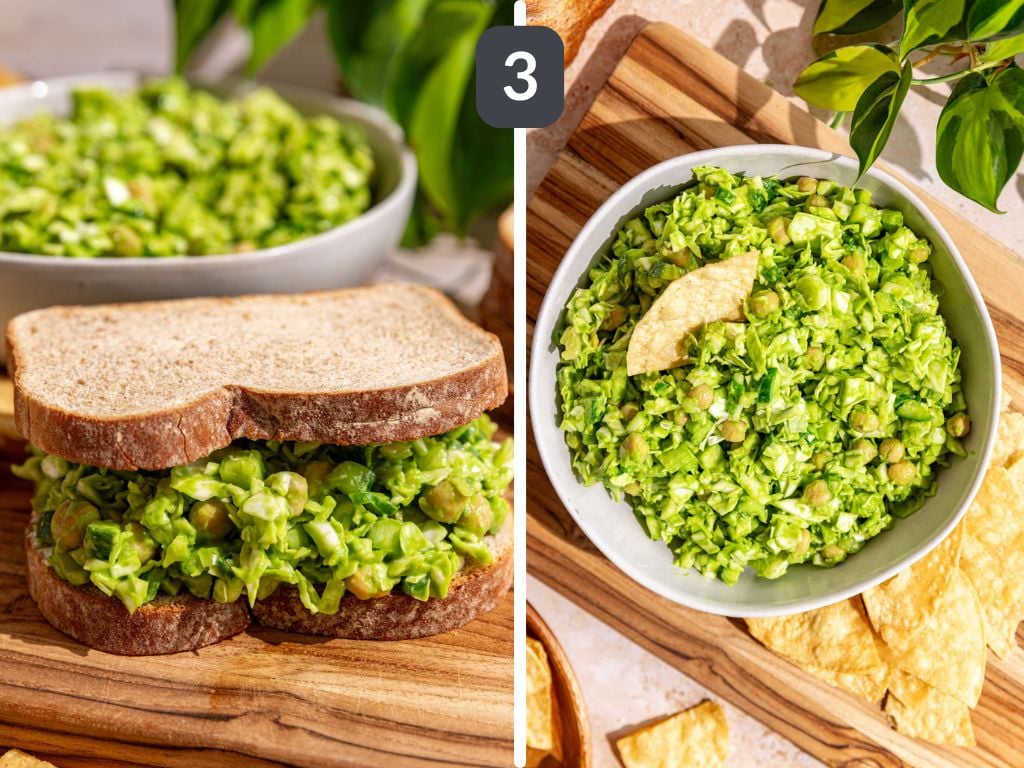 Green goddess salad step 3 - serve with chips or on a sandwich