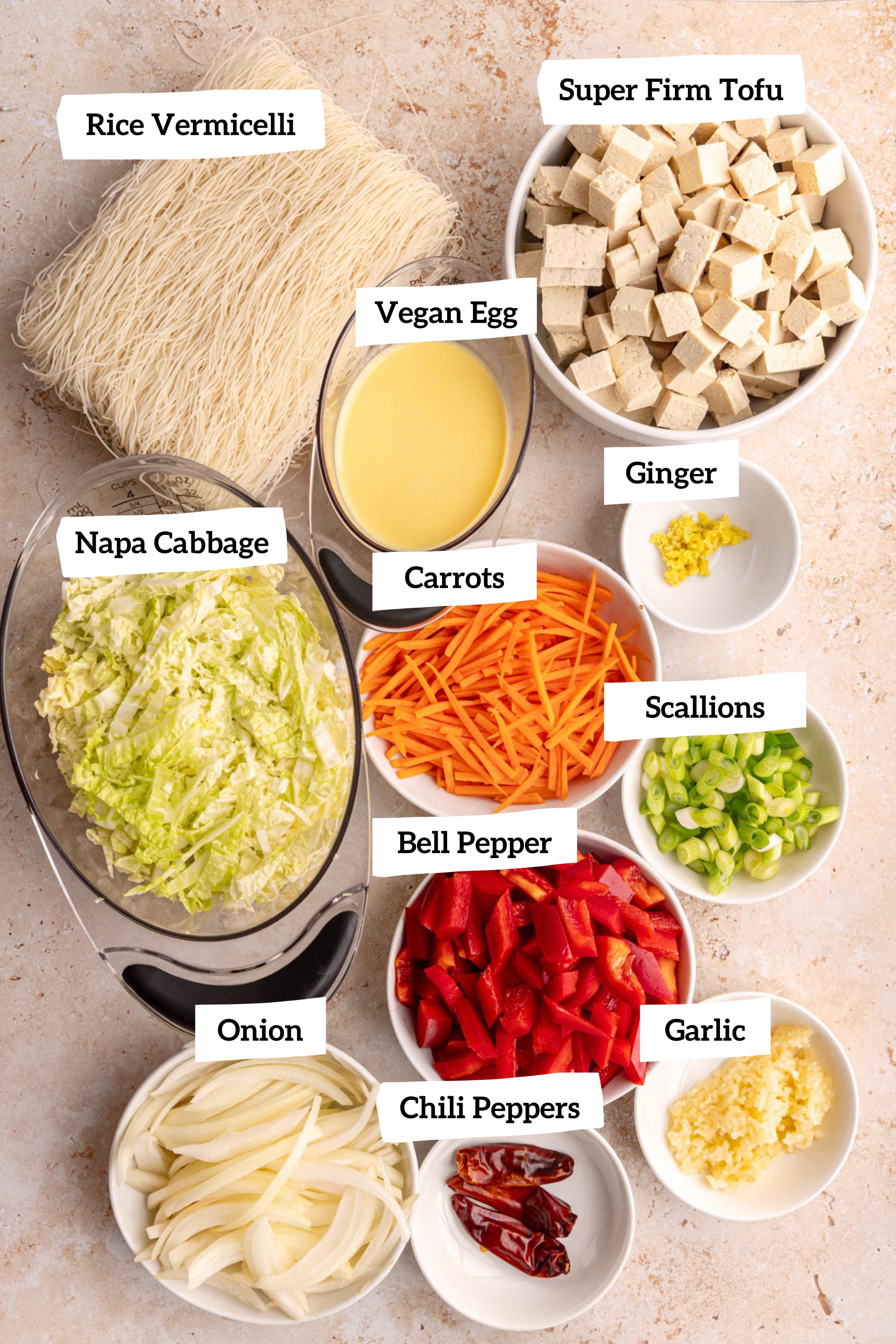 Vegan Singapore Noodles Ingredients