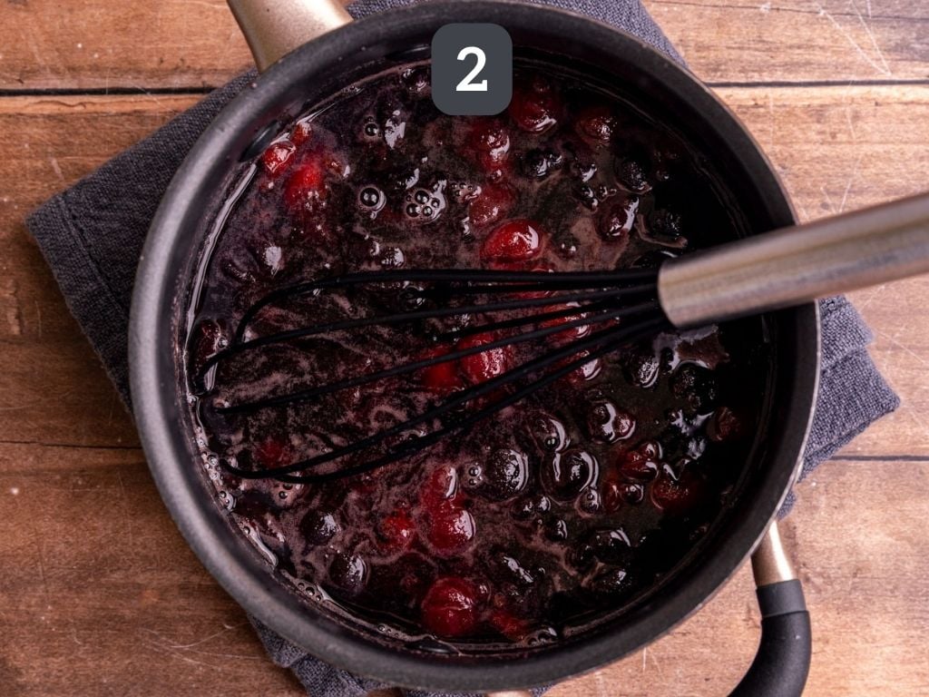 Cherry Simple Syrup Step 2 - stir in the vanilla.